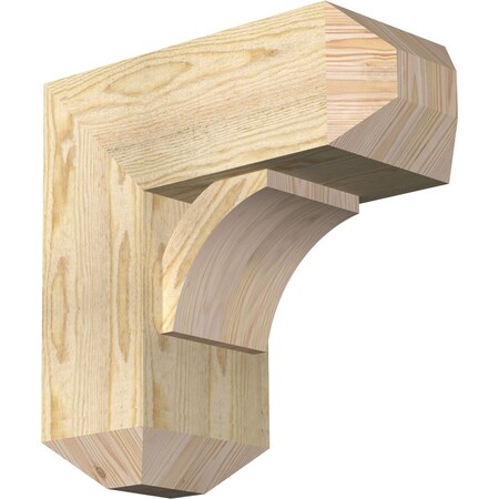 Ekena Millwork Thorton Craftsman Rough Sawn Bracket w/ Offset Brace, Douglas Fir, 8"W x 18"D x 18"H BKT0806X18X18THR04RDF